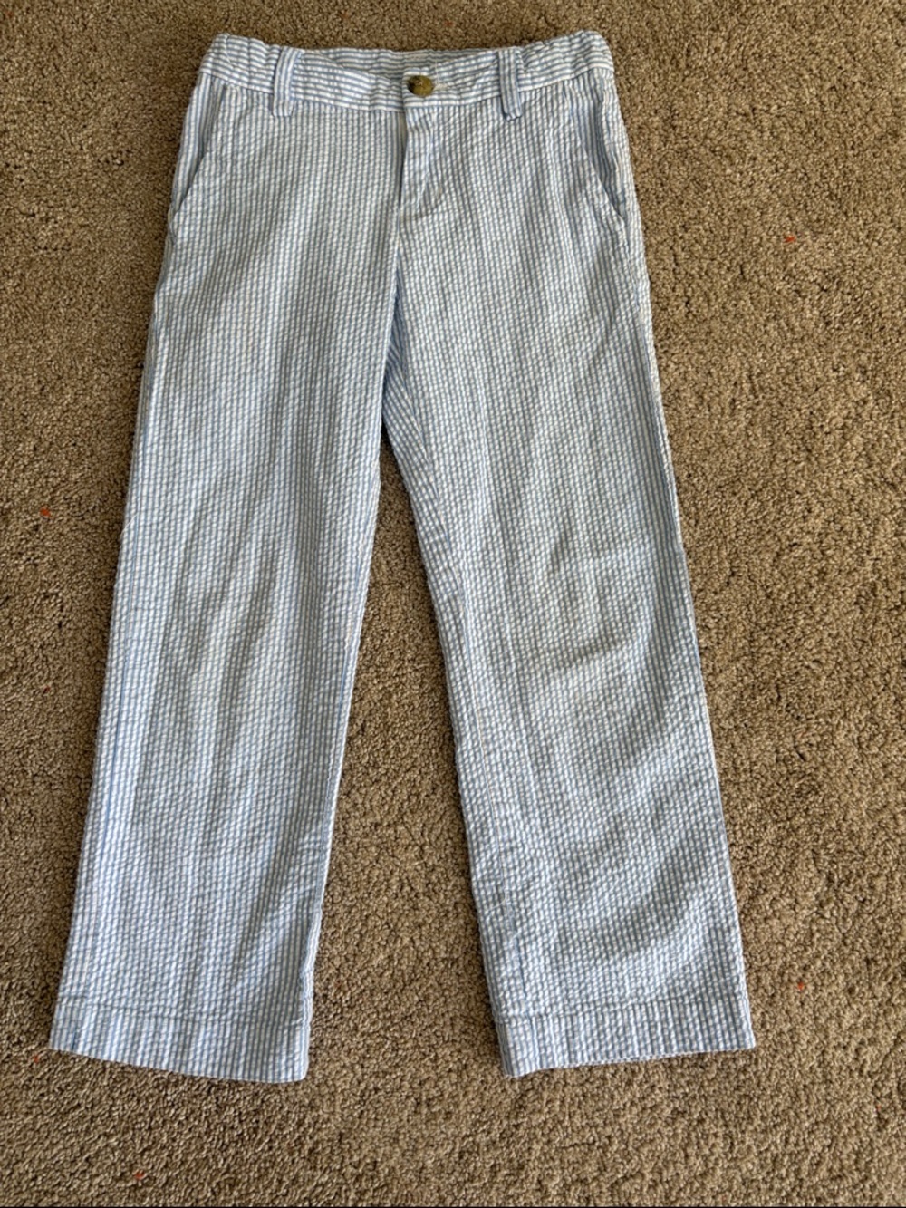Janie and Jack Light Blue Seersucker Pants